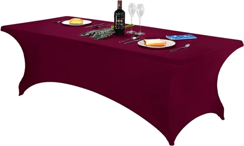 Miniatura 132 de FORLIFE - Funda de mesa de elastano, mantel ajustado de 4 pies para mesas rectangulares, funda elástica para patio, universal para bodas, banquetes