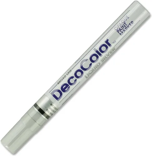 Marvy Uchida DecoColor - Marcadores de pintura de punta ancha (UCH300SSLV), color plateado, 1 unidad (paquete de 1)