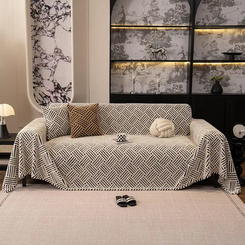 Miniatura 109 de ROOMLIFE Manta Funda Azteca Bohemia para Sofá, Decoración del Hogar Estilo Granja, Fundas de Sofá para Loveseat, Sofás de 2/3 Cojines, Apta