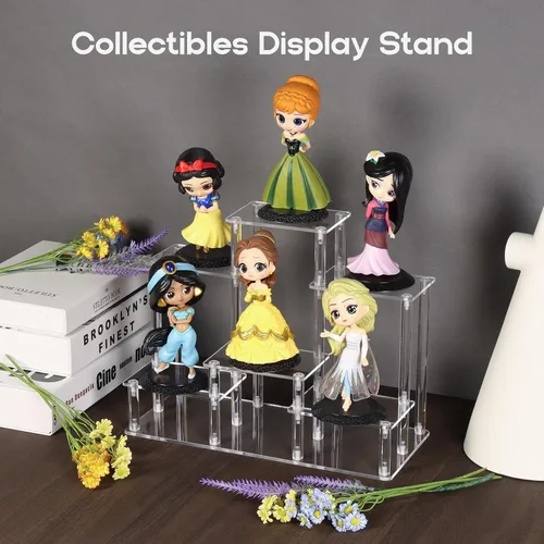 Miniatura 6 de Choowin Estante elevador de acrílico de 6 niveles para coleccionables, figuras de acción, Funko Pop, perfume, soporte de exhibición escalonado