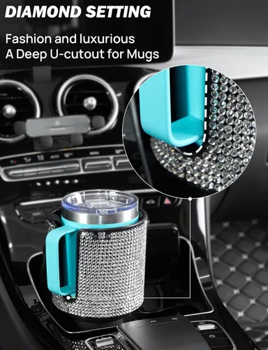 Miniatura 6 de JOYTUTUS Expansor de Portavasos de Automóvil Mejorado con Base Desplazada, Apto para YETI, Hydro Flask, Expansor de Portavasos Grande para Automóvil