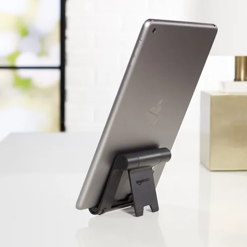 Miniatura 6 de Amazon Basics - Soporte portátil multiángulo para iPad, tableta, lector electrónico y teléfonos, color negro