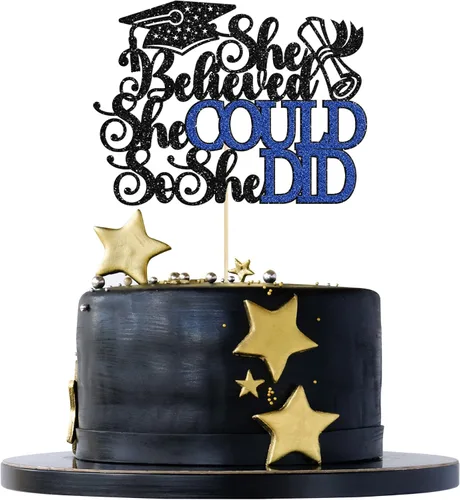 Miniatura 8 de 1 pieza de decoración de pastel de graduación 2023 con purpurina de felicitaciones 2023 para pastel de graduación 2023 temática de graduación