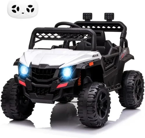 Miniatura 8 de UTV para niños con control remoto, ruedas eléctricas de 12 V para niños, juguetes con suspensión de resorte, FM, luces LED, puerto auxiliar, música