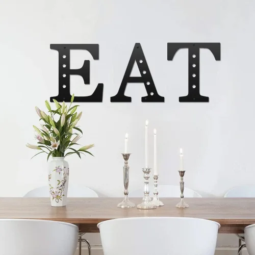 Miniatura 4 de Letras metálicas para decoración de pared de 12 pulgadas, letras colgantes negras, letras visuales 3D grandes del alfabeto moderno, decoración