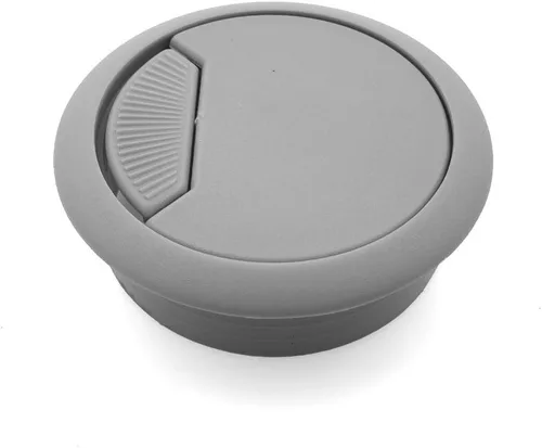 Modket M4327-60-GRY-5 - Cubierta de agujero organizador de cables de computadora de 2-3/8 pulgadas, ojal de plástico gris para escritorio, paquete