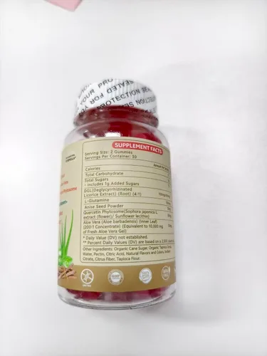 Miniatura 9 de Gomitas DGL Extracto de raíz de regaliz deglicirricinado, quercetina, aloe vera, polvo de semilla de anís Salud intestinal, alivio del estómago