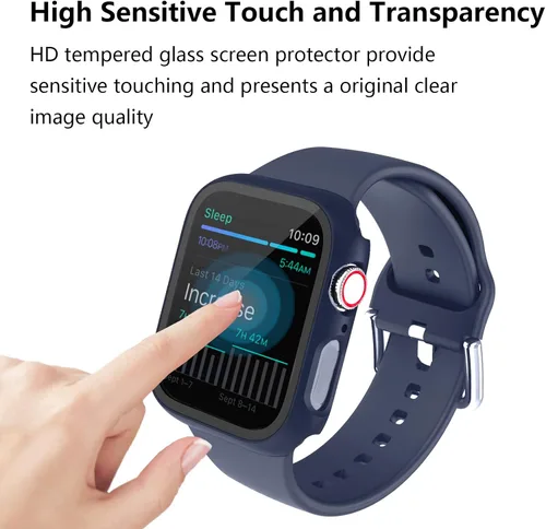 Miniatura 4 de Paquete de 12 fundas rígidas de PC para Apple Watch SE 40mm Serie 2022 Serie 6 Serie 5 Serie 4 con protector de pantalla de vidrio templado, Haojavo