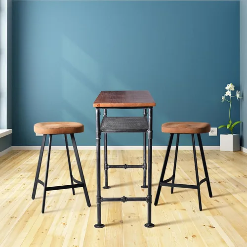 Miniatura 5 de Mesa de bar de 47 pulgadas de alto, mesa de bar de altura de barra, mesa de bar para sofá, mesa de centro rectangular para cocina y comedor, tubo