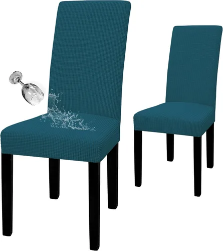 Miniatura 37 de Easy-Going - Juego de 2 fundas para sillas de comedor 100% impermeables, de tela Jacquard elástica, fundas protectoras removibles y lavables