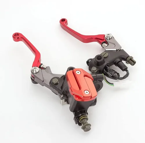 Miniatura 7 de Juego de palancas de cilindro maestro para motocross, juego de freno, pivote de depósito, montaje ajustable, kit universal para motocicleta de 7/8