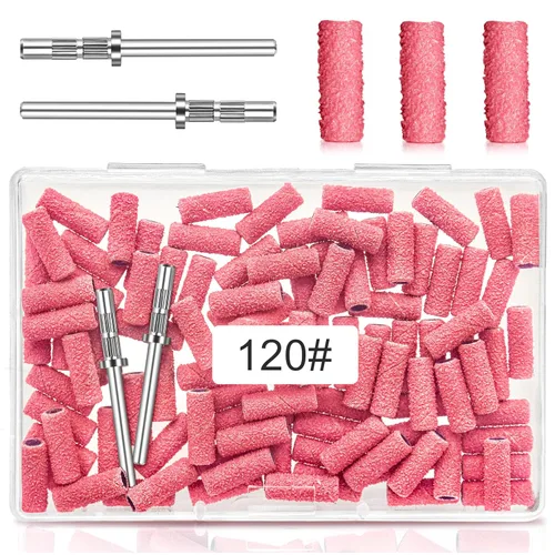 [Actualización] Mini bandas de lijado de 0.122 in para taladro de uñas, grano 120, 100 bandas pequeñas para uñas acrílicas, manicura de gel y