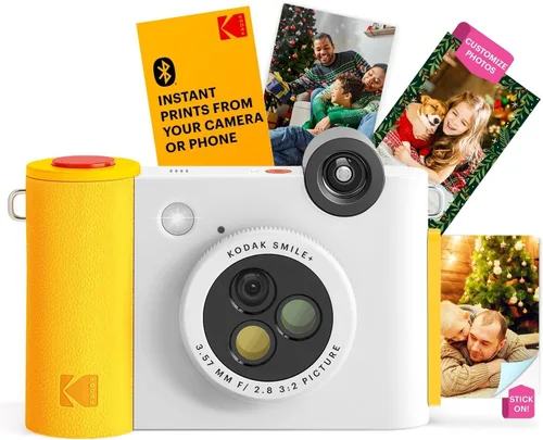 Miniatura 2 de Kodak Smile+ Cámara digital de impresión instantánea 2 en 1 e impresora de fotos inalámbrica Bluetooth - 10MP, lente giratoria de efecto especial