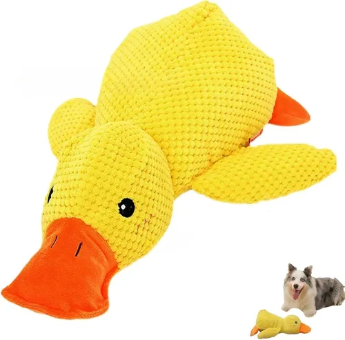 Juguete de pato para perro, juguete para perros de pato charlatán, juguete de patito amarillo que calma a los perros, de larga duración atrae la