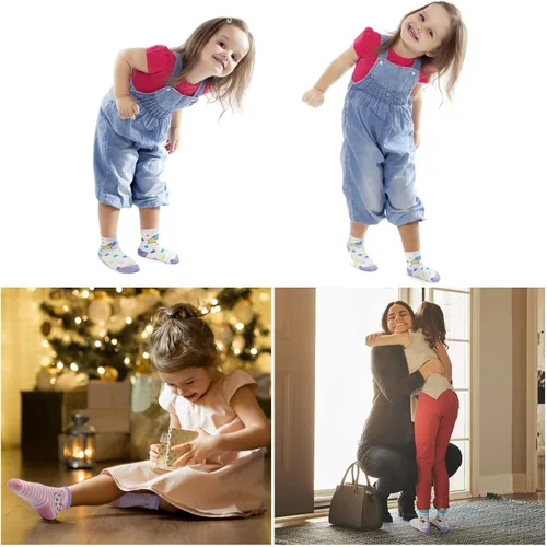 Miniatura 4 de 12 pares de calcetines antideslizantes antideslizantes para niños, calcetines de algodón para niños de 1-33-55-7 años de edad, niños y niñas