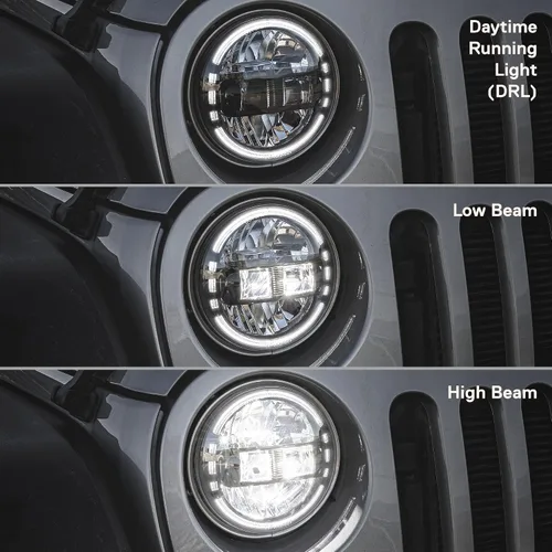 Miniatura 5 de TRUE MODS Faros LED de 7 pulgadas H6024 + luces antiniebla de 4 pulgadas para Jeep Wrangler JK Unlimited JKU Accesorios 2007-2018