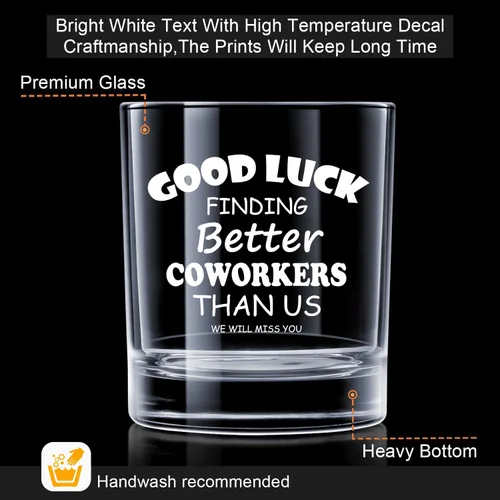 Miniatura 3 de LIGHTEN LIFE Vaso de whisky Good Luck Finding Better Coworkers Than Us de 12 onzas, regalo novedoso para compañero de trabajo en una valiosa caja