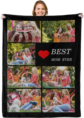 Miniatura 27 de Abybela Manta personalizada con texto fotográfico para regalos de parejas, manta personalizada con imagen, regalos para novio, novia, esposa, Foto-3