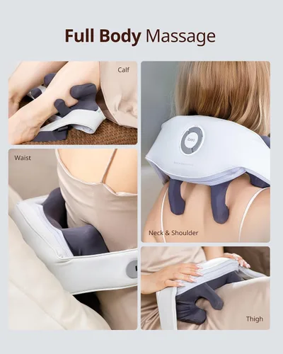 Miniatura 8 de Shiatsu Masajeadores de cuello y espalda con calor, uso de 150 minutos, 4 modos y cabezal de masaje ajustable, regalo del día del padre para papá