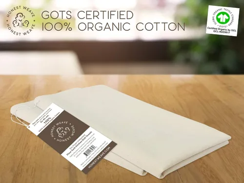 Miniatura 2 de HONEST WEAVE GOTS Certificado - Juegos de toallas de mano y para platos de cocina de algodón flour sack 100% orgánico, extra grandes de 27x27
