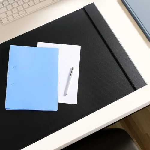 Miniatura 4 de Protector de escritorio de cuero de 30 x 18 pulgadas con rieles laterales para escritura, protector de escritorio ejecutivo para oficina, hogar