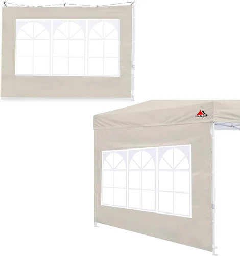 Scocanopy Pared lateral con ventana para estructura de toldo de 10 x 10 pies, 2 paquetes solo de pared solar, beige Turquesa