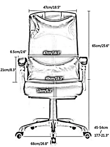 Miniatura 2 de Leather Desk Gaming Chair Height Adjustable Ergonomic High Backrest Office Computer Chairs with Headrest and Lumbar Support for Reception Study Milk