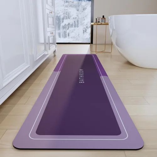 Miniatura 51 de Tapete de baño, tapetes de baño súper absorbentes, antideslizantes, de secado rápido, tapetes de goma fina para piso de baño que caben debajo