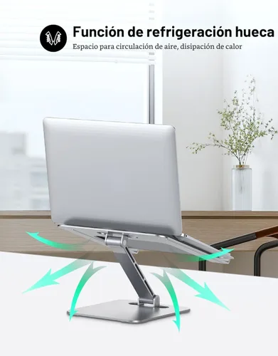 Miniatura 3 de RIWUCT Soporte plegable de aleación de aluminio para computadora portátil, soporte ergonómico ajustable para computadora portátil, soporte elevador