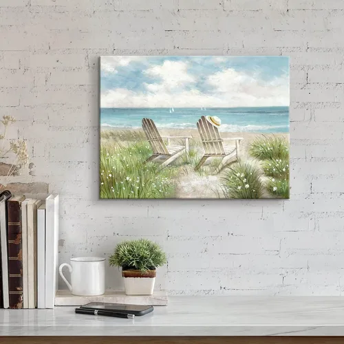 Miniatura 2 de SD SOFT DANCE Lienzo decorativo para pared de playa, paisaje marino, pintura costera para dormitorio (16 x 11 x 1 panel)