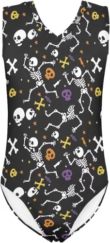 Miniatura 4 de FKELYI Leotardos de gimnasia para niñas pequeñas, práctica atlética, danza, unitardo, ballet, danza, sin mangas, body sin mangas