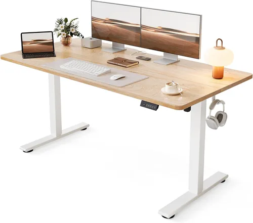 Miniatura 20 de Cubiker Escritorio de Pie de 40 x 24 Pulgadas, Mesa Eléctrica de Oficina en Casa de Altura Ajustable, Escritorio Sit-Stand con Tablero de Empalme