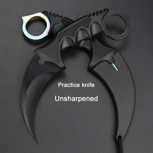 Miniatura 2 de Karambit Cuchillo Entrenador - Cuchillo de Práctica de Entrenamiento de Acero Inoxidable con Funda para Principiantes - Herramienta Entrenadora
