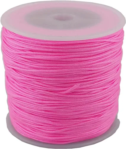Miniatura 7 de Glory Qin Cuerda decorativa de nailon de 109 yardas con cuentas Kumihimo, cuentas, borla, fabricación de joyas con nudo chino (0.031 in, rojo)