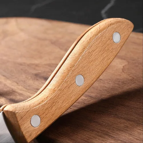Miniatura 7 de Cuchillo de pelar frutas y verduras de corte de carne cuchillo de cocina de acero inoxidable hoja ultra afilada mango ergonómico de madera