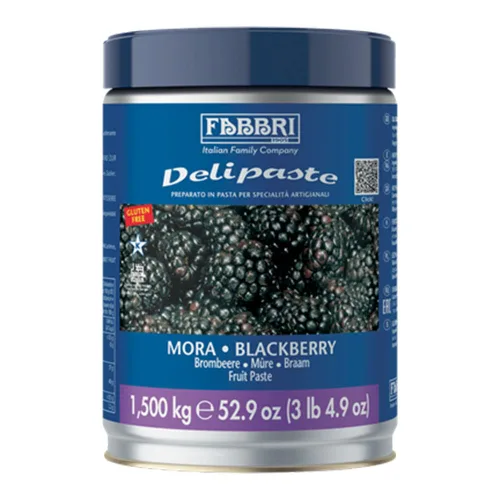 Fabbri Delipaste Blackberry, compuesto aromatizante para gelato, helado, servicio suave, pastelería y confitería - 1 lata de 3.3 libras