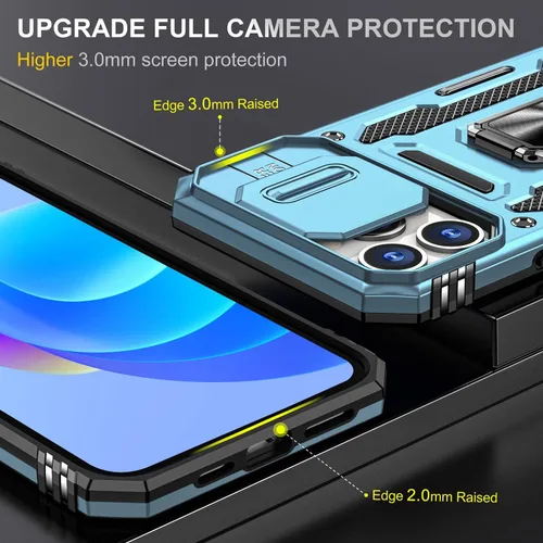 Miniatura 45 de Funda para iPhone 13 Pro con funda para cámara, con soporte de anillo para soporte, con función de montaje magnético para automóvil, para iPhone 13