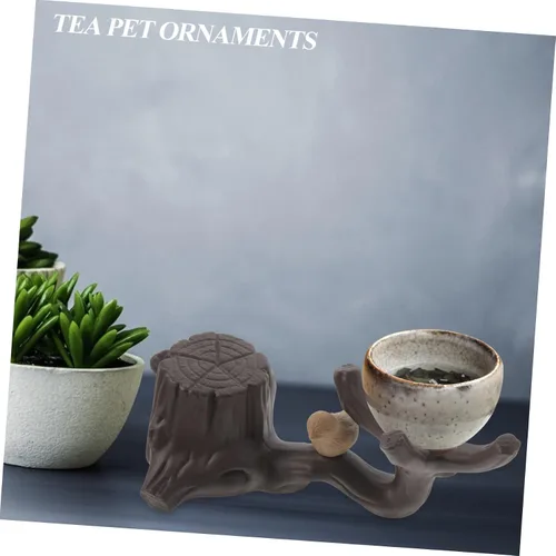 Miniatura 5 de BESTonZON 1 platillo de té para mascotas, accesorios de escritorio de oficina, decoración del hogar, mesa de comedor, bandeja de té, accesorios