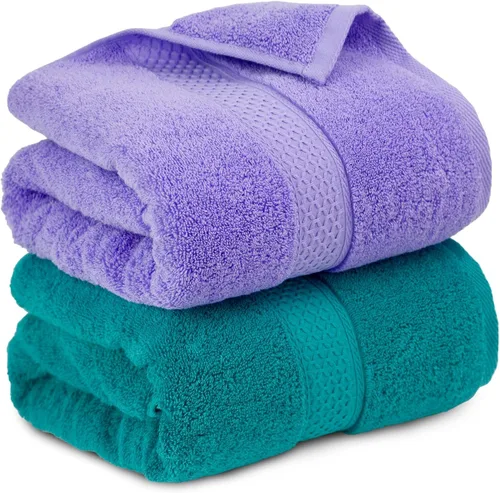 Miniatura 10 de Cleanbear Toallas de Baño Suaves Toallas de Ducha Juego de 2 con Colores Variados 100% Algodón Toallas de Baño para Hombres y Mujeres de Secado