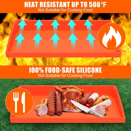 Miniatura 6 de Cubierta de Estera de Parrilla de Silicona para Blackstone - 22 Pulgadas de Cobertura Verdaderamente Integral, Estera Compañera de Parrilla de Grado