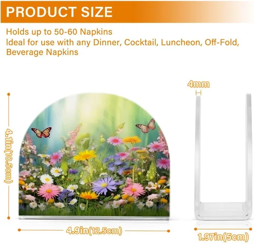 Miniatura 3 de Servilletero de mariposa de primavera para mesas, servilleteros de acrílico transparente para servilleteros de cóctel para cocina, restaurante, bar