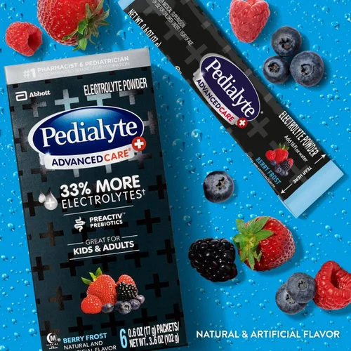 Miniatura 3 de Pedialyte Paquete de hidratación: paquete variado de 64 unidades de paletas congeladoras de electrolitos (uva, frambuesa azul, cereza, naranja)