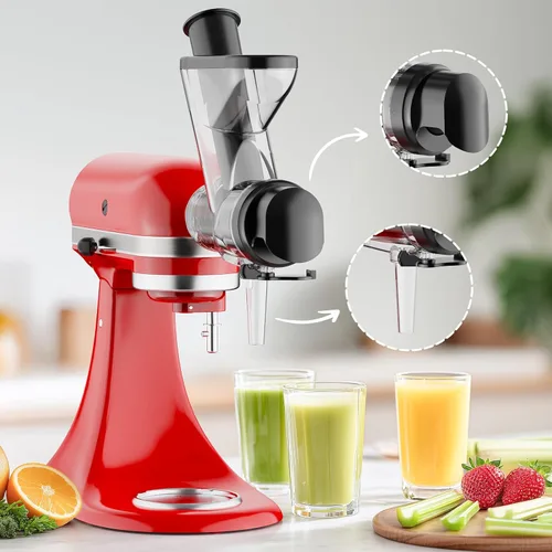 Miniatura 2 de Accesorio de exprimidor masticador para batidora de pie KitchenAid, exprimidor de prensado en frío para accesorios de batidora KitchenAid con tolva