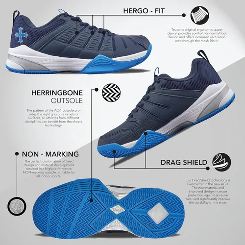 Miniatura 4 de Teuton, AC1 Tenis para todo tipo de canchas, squash, tenis, balonmano, pádel, voleibol, pickleball, zapatos