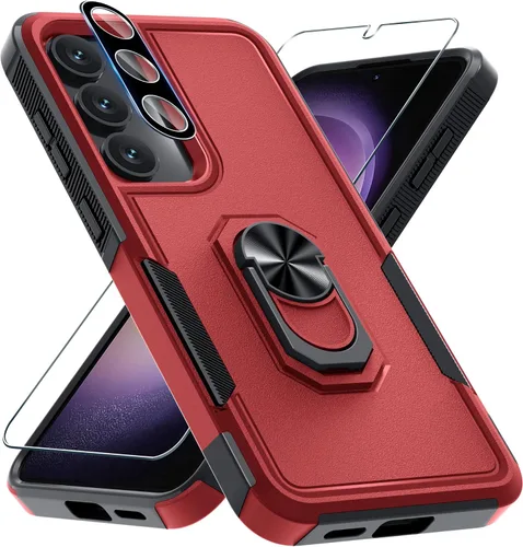 Miniatura 21 de Compatible con Samsung Galaxy S24/S25 Funda con Protector de Pantalla de Vidrio Templado, Resistente a Prueba de Golpes de Servicio Pesado Funda