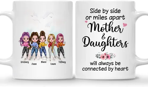 Miniatura 27 de Gossby Taza personalizada para madre y 1 hija, como madre como hija, regalos para madre, mejores tazas de café para madre, taza personalizada