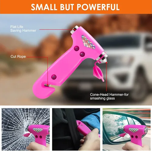 Miniatura 5 de THINKWORK - Kit de emergencia de coche para regalos de adolescentes y damas, kit de asistencia en carretera rosa con juego de herramientas