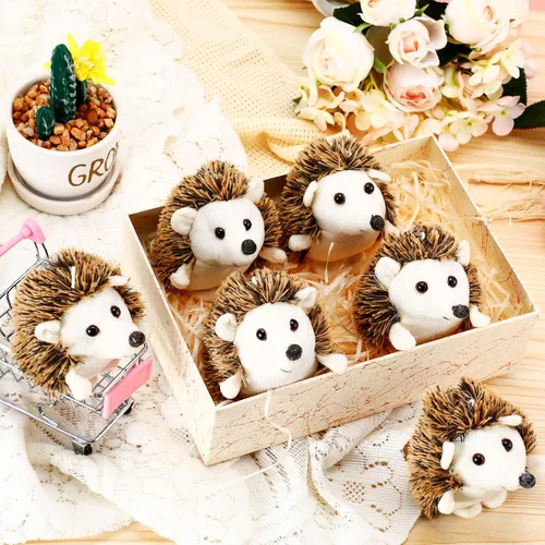 Miniatura 3 de Zubebe Mini erizo de juguete a granel, regalo de fin de año, regalo de fin de año, peluche de 4 pulgadas, pequeño recuerdo de fiesta, llavero