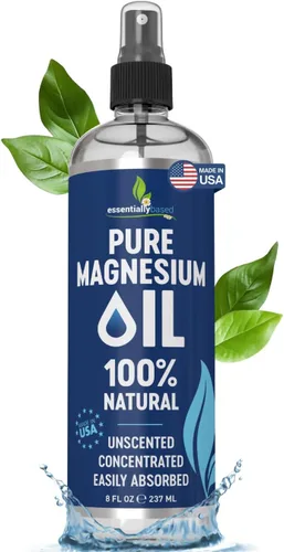 Atomizador de aceite de magnesio 100 % puro, fuerza extra de 0.12 oz por onza, tamaño grande de 8 oz, alivia el dolor y ayuda a dormir de manera