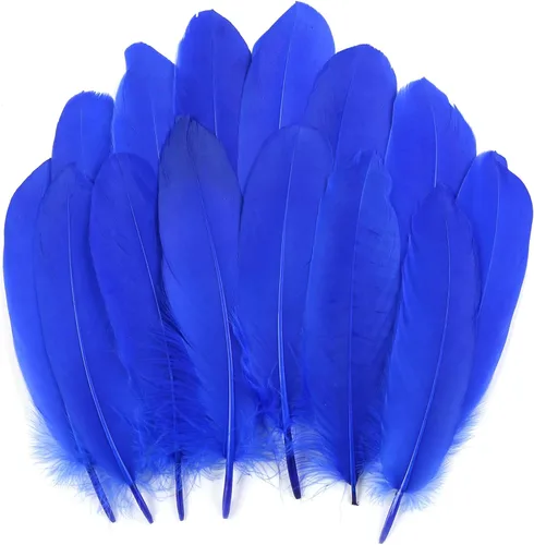 Miniatura 24 de THARAHT 120 plumas de ganso azul aguamarina naturales a granel de 6-8 pulgadas 5.9-7.9 in para manualidades, bricolaje, cosplay, boda, fiesta